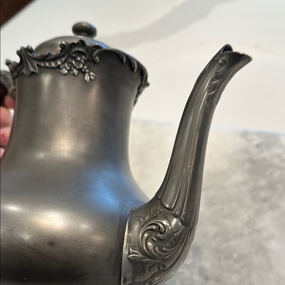 Antique Silver Tea Set Tea Pot & Sugar Bowl Very Decorative Etched - Picture 4 of 15